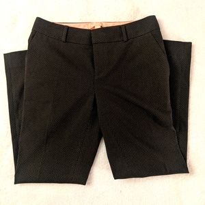 Banana Republic Hampton Ankle length pant. Black w/small polkadots size 0P